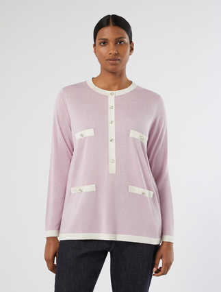 Silk and cashmere sweater - PINK - Marina Rinaldi - 3