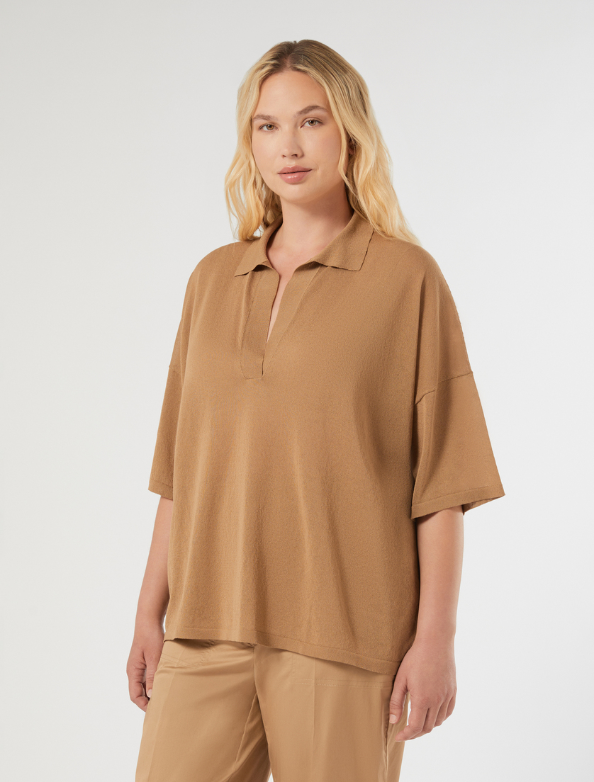 Viscose crepe sweater - BISCUIT - Marina Rinaldi - 3