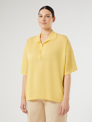 Viscose crepe sweater - YELLOW