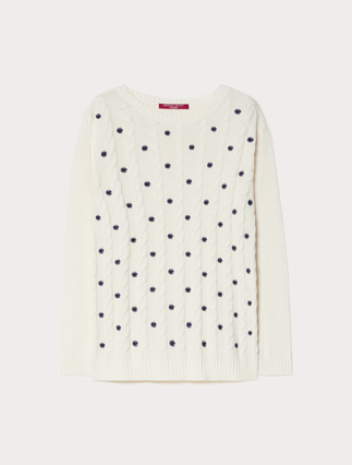 Embroidered cotton sweater - Marina Rinaldi