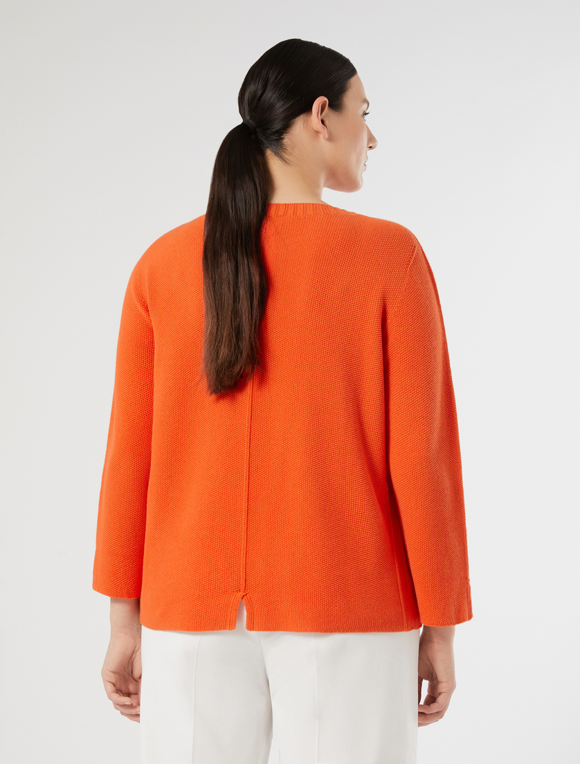 Cotton crepe sweater - ORANGE - Marina Rinaldi - 4