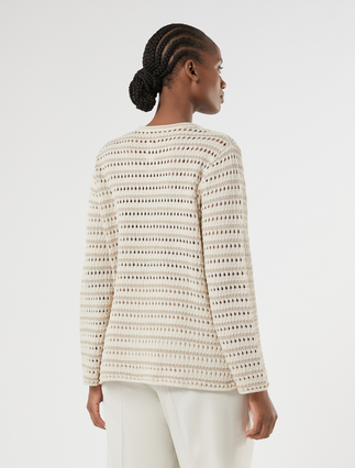 Lurex cotton sweater - ECRU - Marina Rinaldi - 4