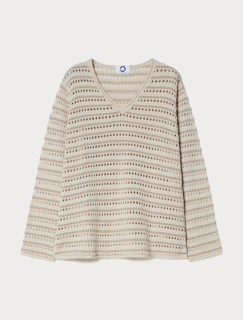 Maglia in cotone lurex - ECRU - Marina Rinaldi