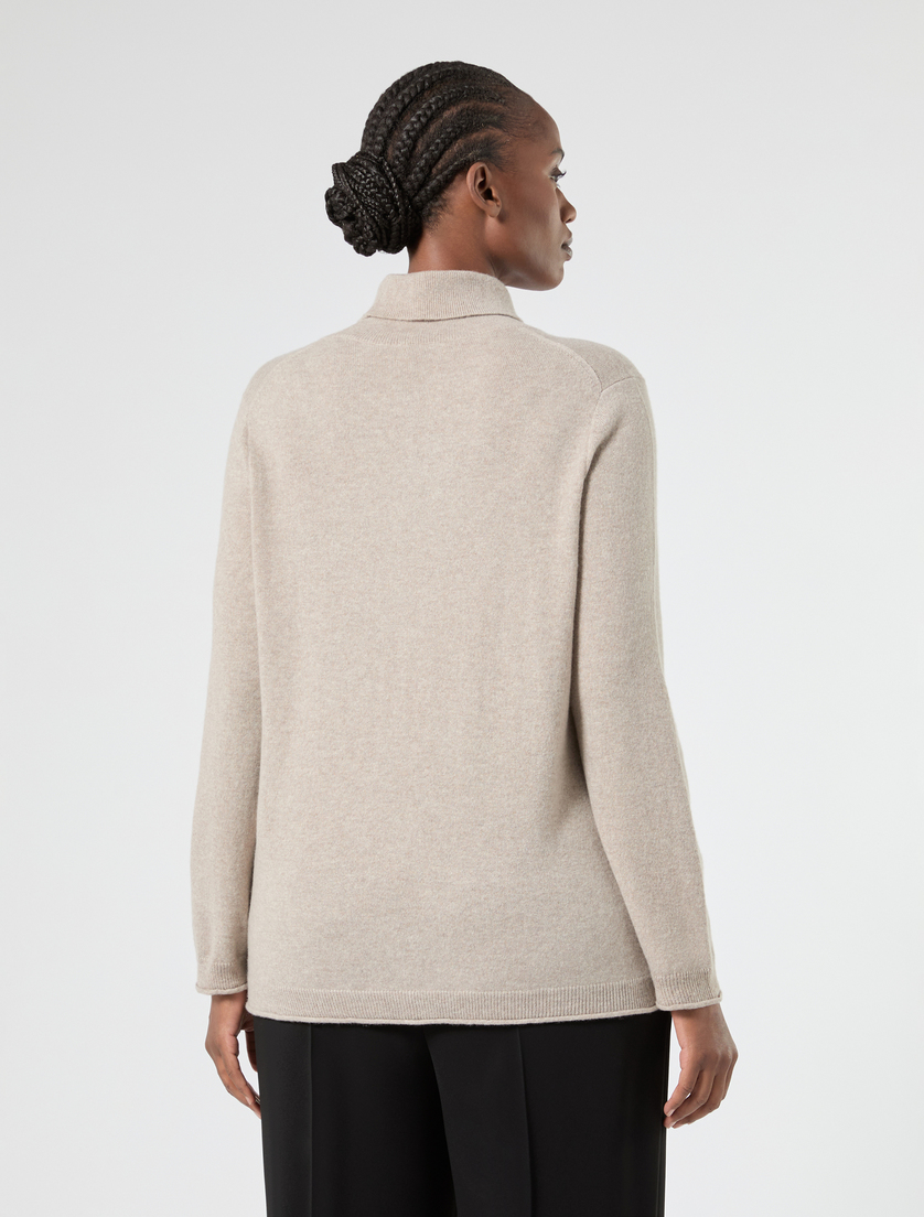 Pure cashmere polo-neck jumper - BEIGE - Marina Rinaldi - 4