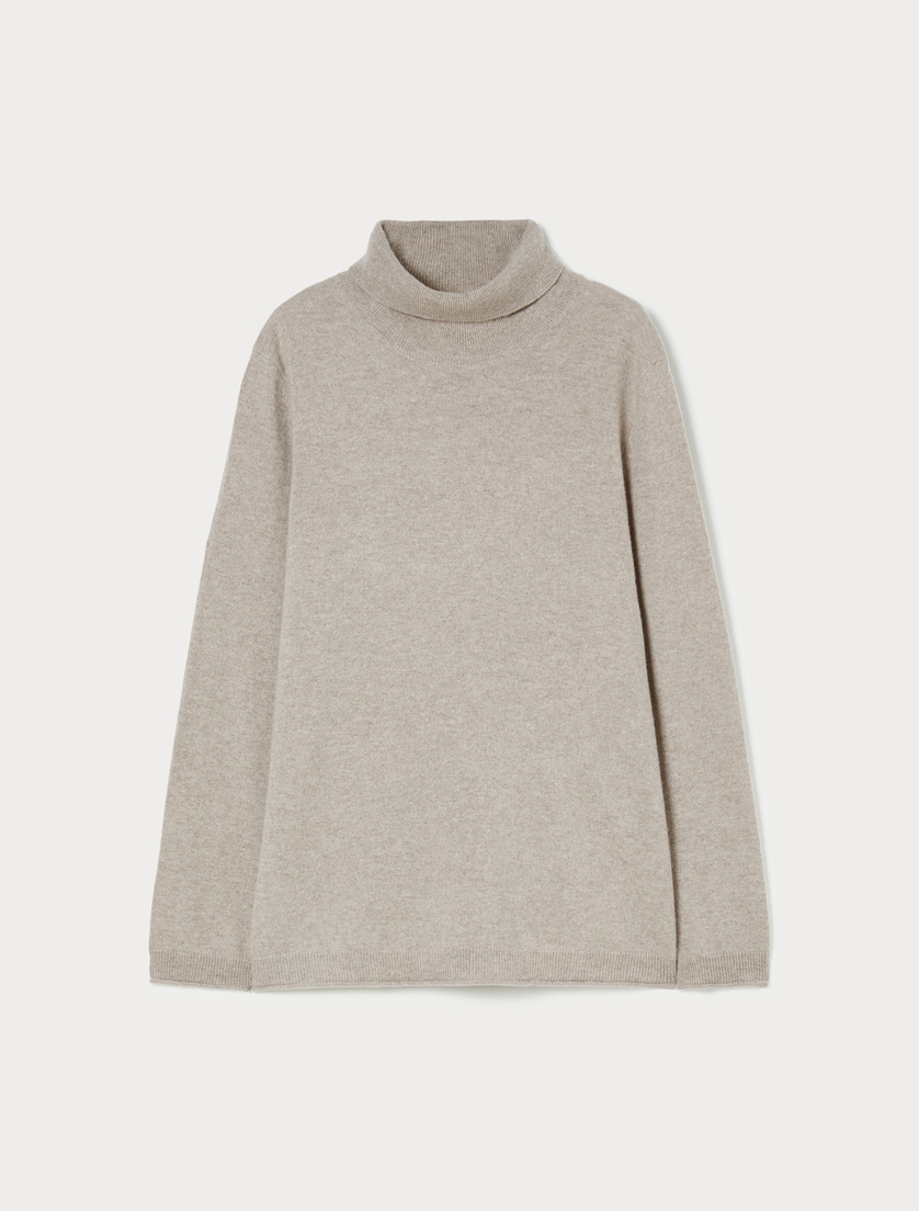 Pure cashmere polo-neck jumper - BEIGE - Marina Rinaldi