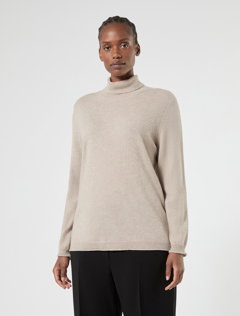 Pure cashmere polo-neck jumper - BEIGE - Marina Rinaldi - 3