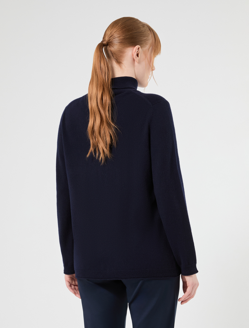Pure cashmere polo-neck jumper - MIDNIGHTBLUE - Marina Rinaldi - 4