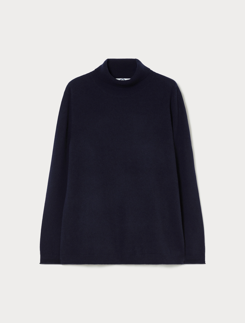 Pure cashmere polo-neck jumper - MIDNIGHTBLUE - Marina Rinaldi