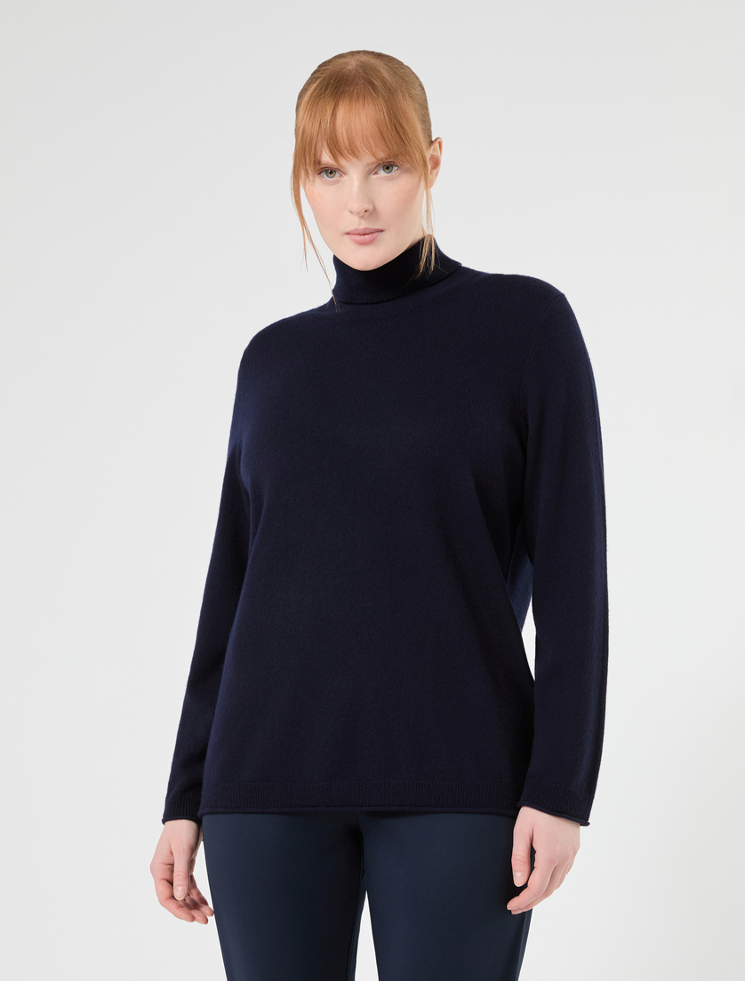 Pure cashmere polo-neck jumper - MIDNIGHTBLUE - Marina Rinaldi - 3