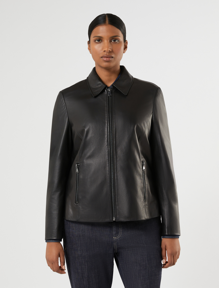 Nappa leather jacket - BLACK - Marina Rinaldi - 3