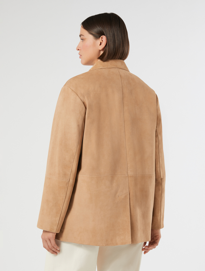 Suede blazer jacket - BEIGE - Marina Rinaldi - 4