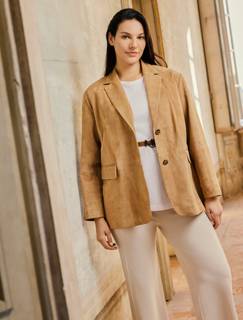 Giacca blazer in pelle scamosciata - Marina Rinaldi