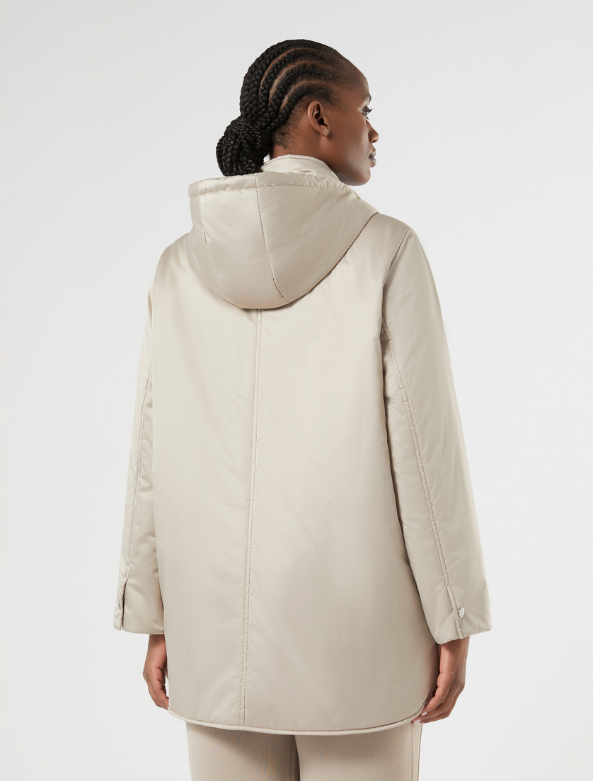 Long water-repellent microfibre canvas padded jacket - TURTLEDOVE - Marina Rinaldi - 4