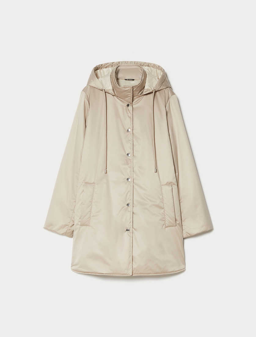 Long water-repellent microfibre canvas padded jacket - TURTLEDOVE - Marina Rinaldi