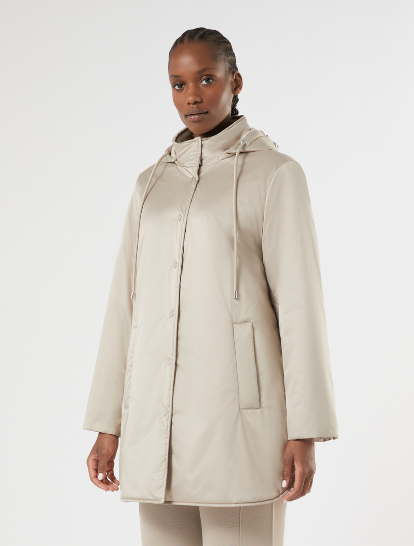 Long water-repellent microfibre canvas padded jacket - TURTLEDOVE - Marina Rinaldi - 3