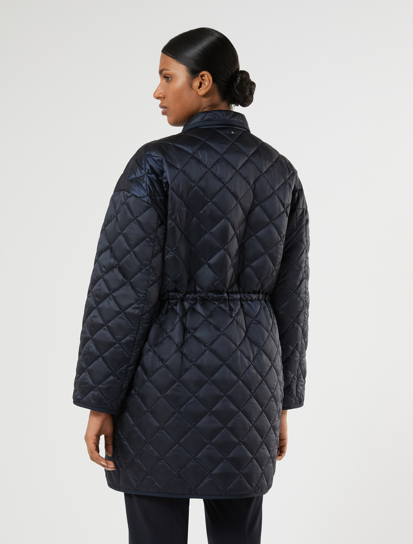 Langer Daunenmantel aus wasserabweisendem Canvas - BLAU - Marina Rinaldi - 4