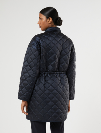 Long water-repellent canvas padded jacket - NAVY - Marina Rinaldi - 4
