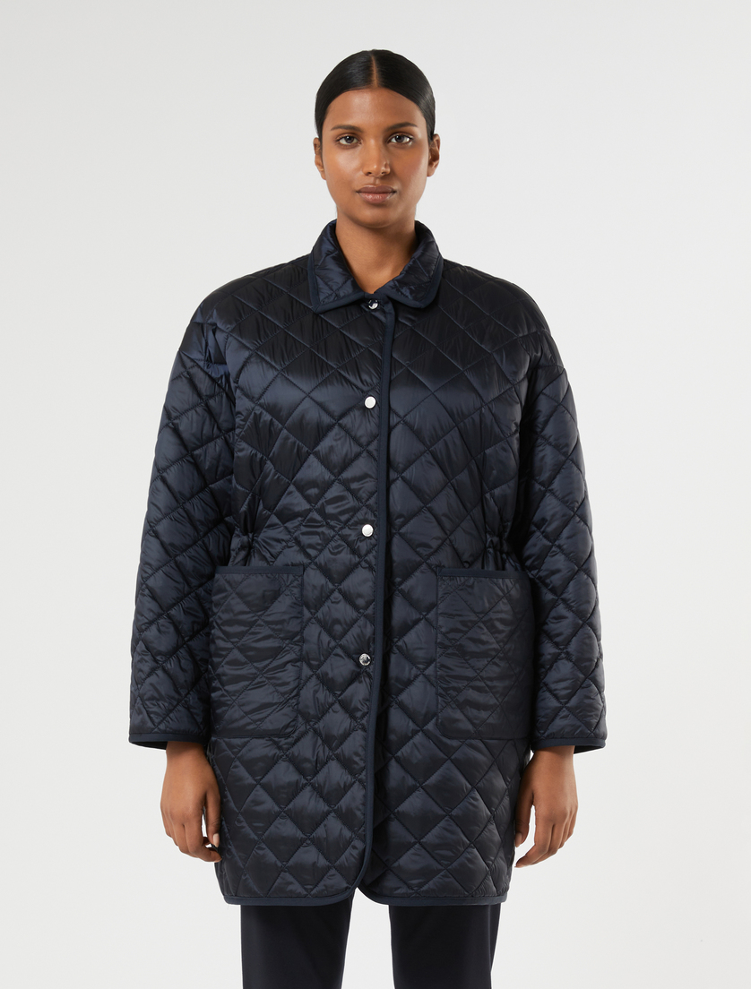 Langer Daunenmantel aus wasserabweisendem Canvas - BLAU - Marina Rinaldi - 3