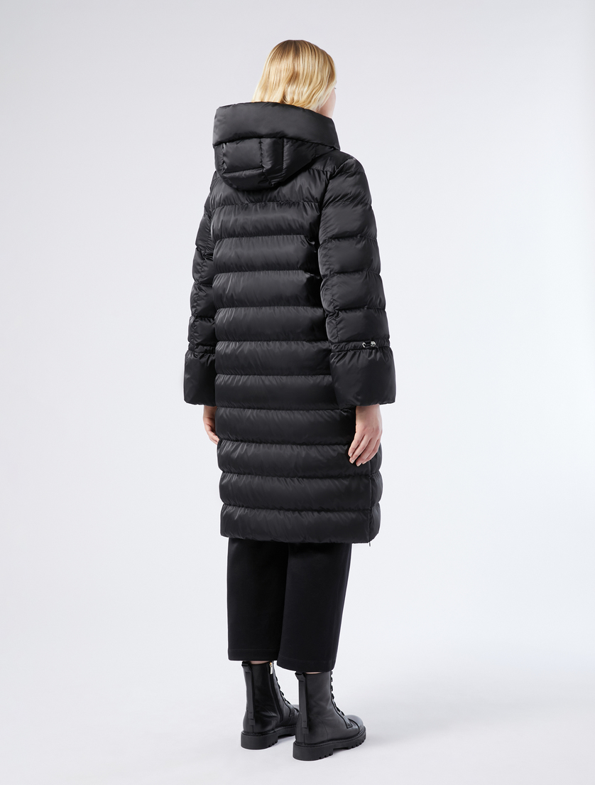 Long padded jacket in water-repellent satin - BLACK - Marina Rinaldi - 4