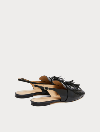 Leather slingback moccasins - CORNFLOWER BLUE - Marina Rinaldi - 3