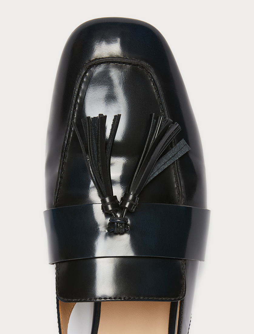 Leather slingback moccasins - CORNFLOWER BLUE - Marina Rinaldi - 4