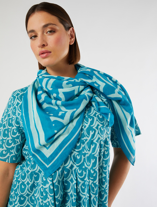 Cotton muslin scarf - WATER - Marina Rinaldi - 4