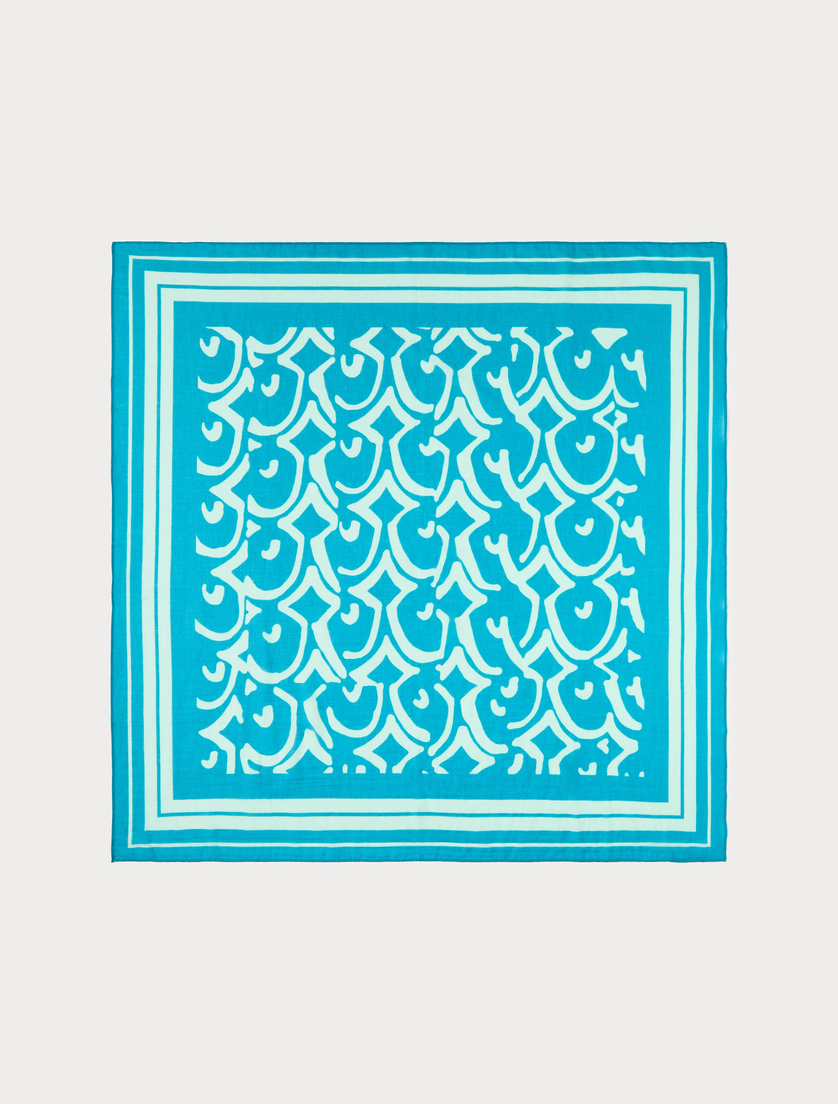 Cotton muslin scarf - WATER - Marina Rinaldi