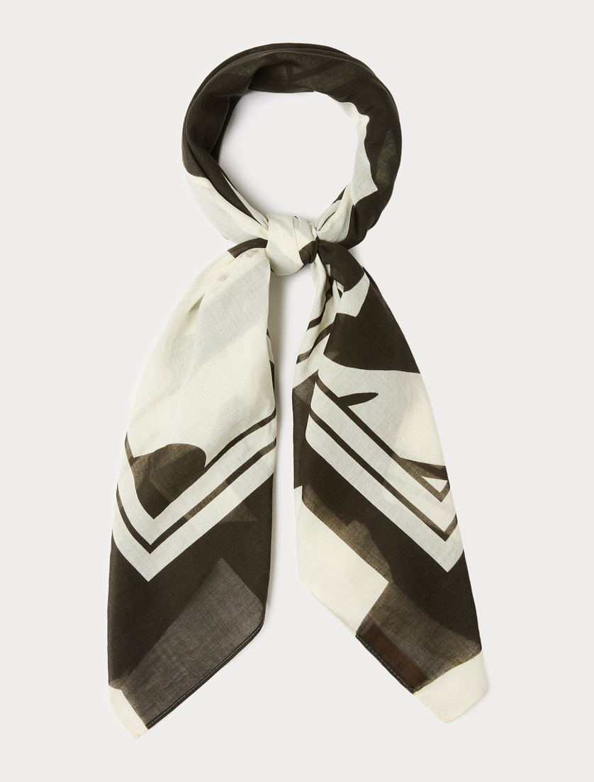 Cotton muslin scarf - IVORY - Marina Rinaldi - 3