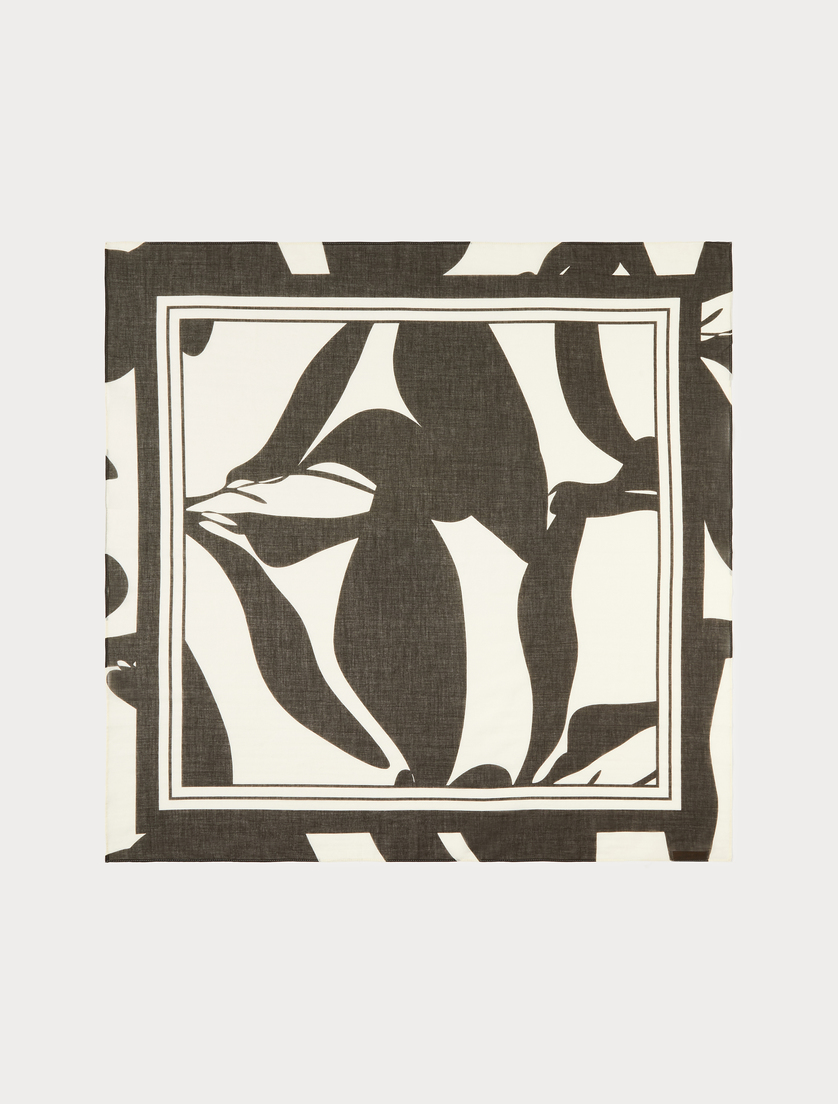 Cotton muslin scarf - IVORY - Marina Rinaldi