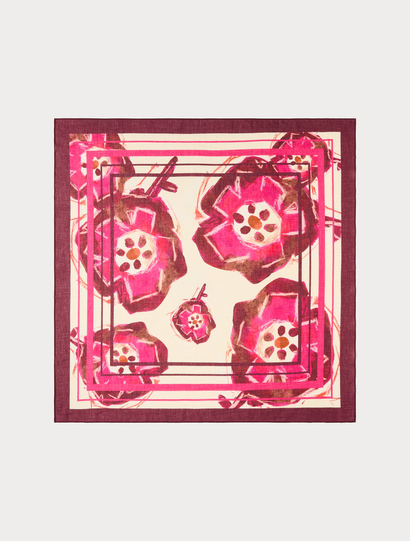 Cotton muslin scarf - ECRU - Marina Rinaldi