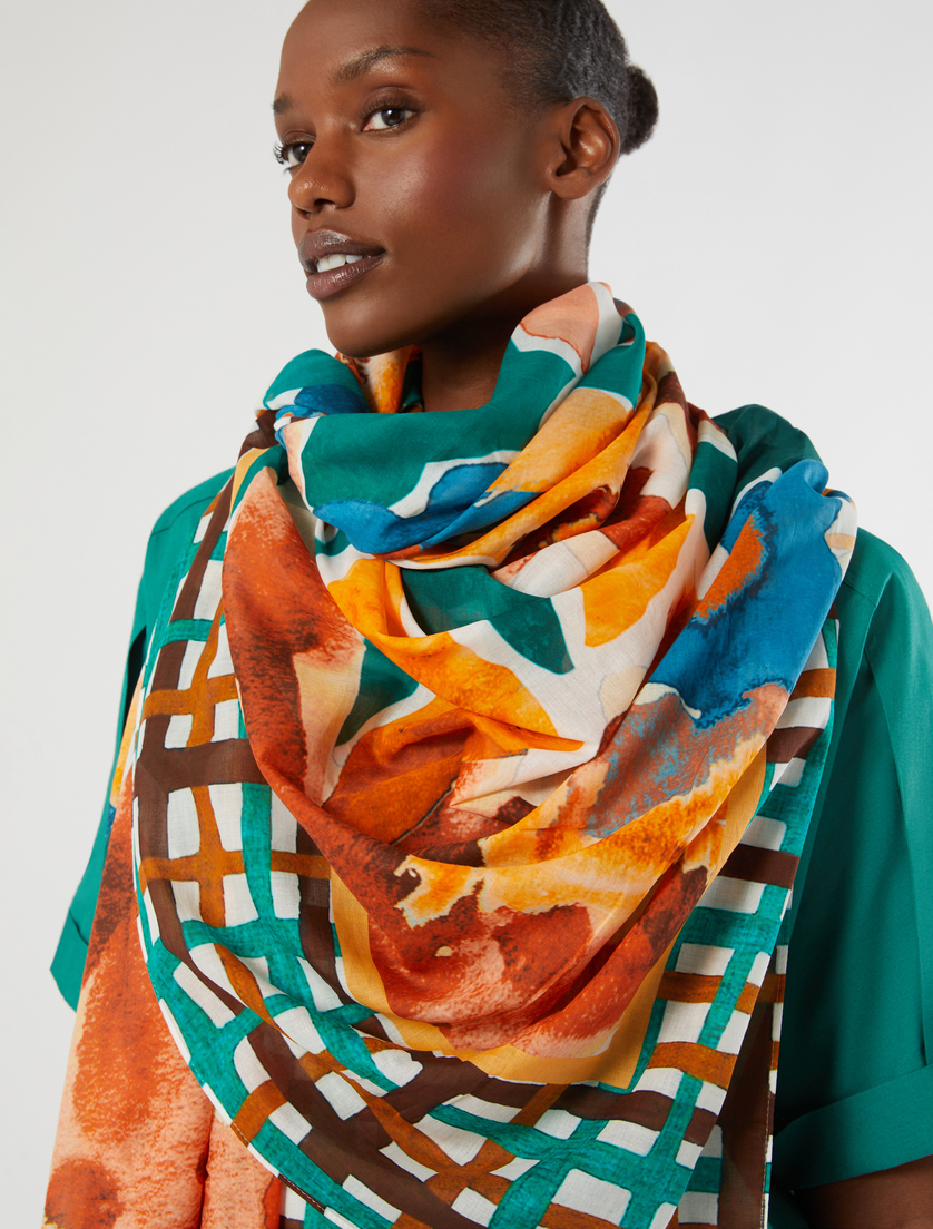 Cotton muslin sarong - GREEN - Marina Rinaldi - 3