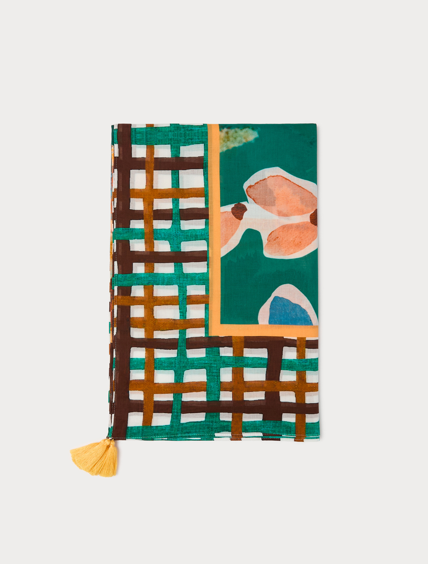 Cotton muslin sarong - GREEN - Marina Rinaldi