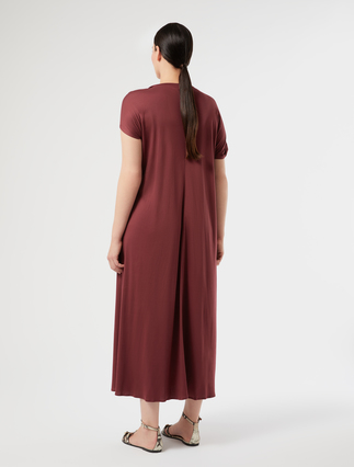 Jersey dress with knot - WINE-COLOURED - Marina Rinaldi - 4