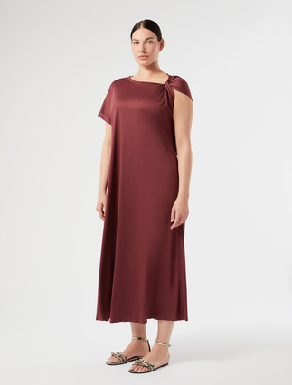 Jersey dress with knot - WINE-COLOURED - Marina Rinaldi - 3