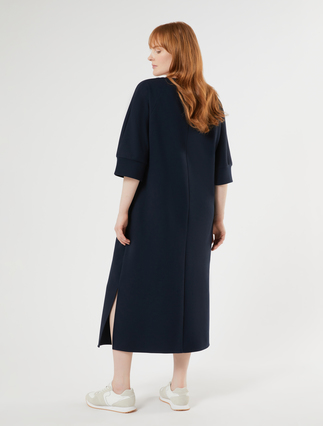 Double-faced jersey dress - NAVY - Marina Rinaldi - 4