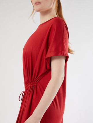 Jersey dress with ruching - RED - Marina Rinaldi - 5
