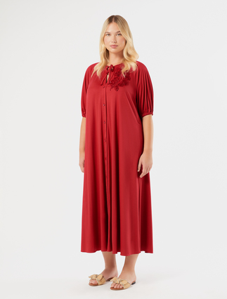 Abito chemisier in jersey - ROSSO