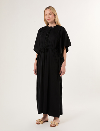 Jersey kaftan dress - BLACK