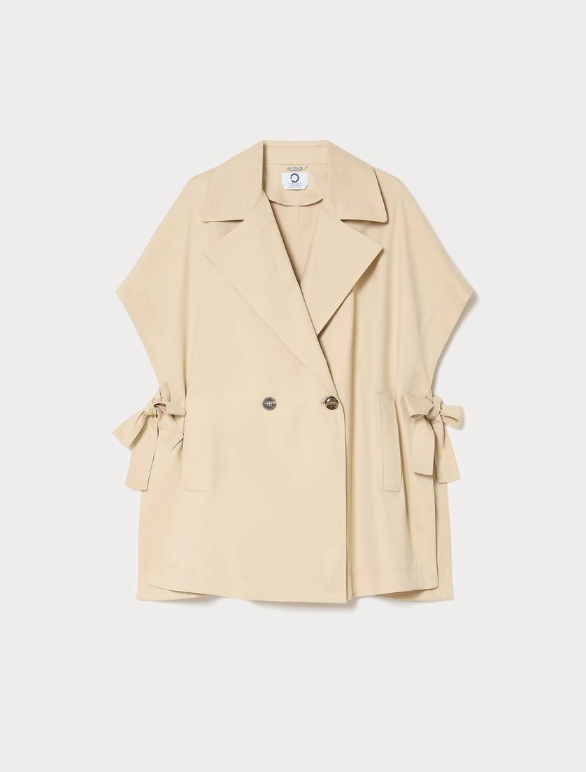 Cotton gabardine cape - SAND - Marina Rinaldi - 3
