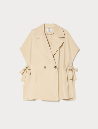 Cotton gabardine cape - SAND - Marina Rinaldi - 3