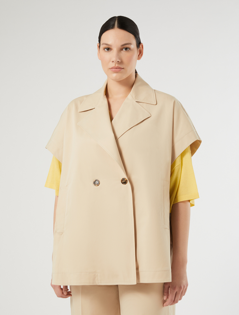 Cotton gabardine cape - SAND - Marina Rinaldi
