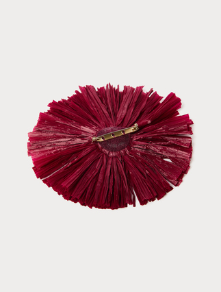 Raffia necklace and brooch - BORDEAUX - Marina Rinaldi - 3