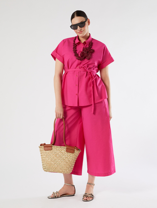 Raffia necklace and brooch - BORDEAUX - Marina Rinaldi - 5