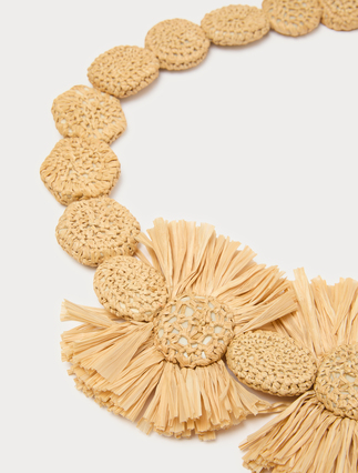 Halskette und Brosche aus Raffia - Marina Rinaldi