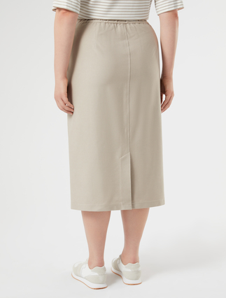 Jersey calf-length skirt - TURTLEDOVE - Marina Rinaldi - 4