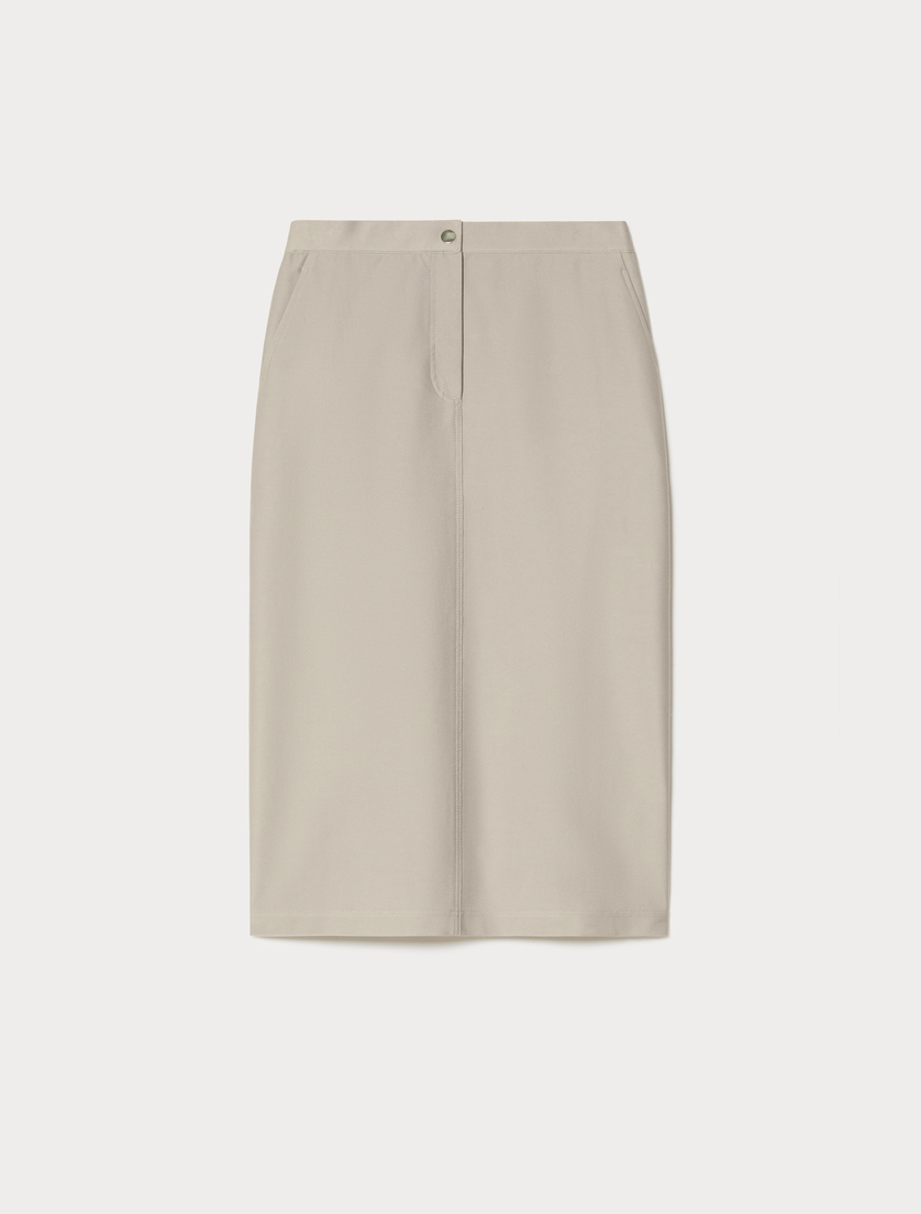 Jersey calf-length skirt - TURTLEDOVE - Marina Rinaldi
