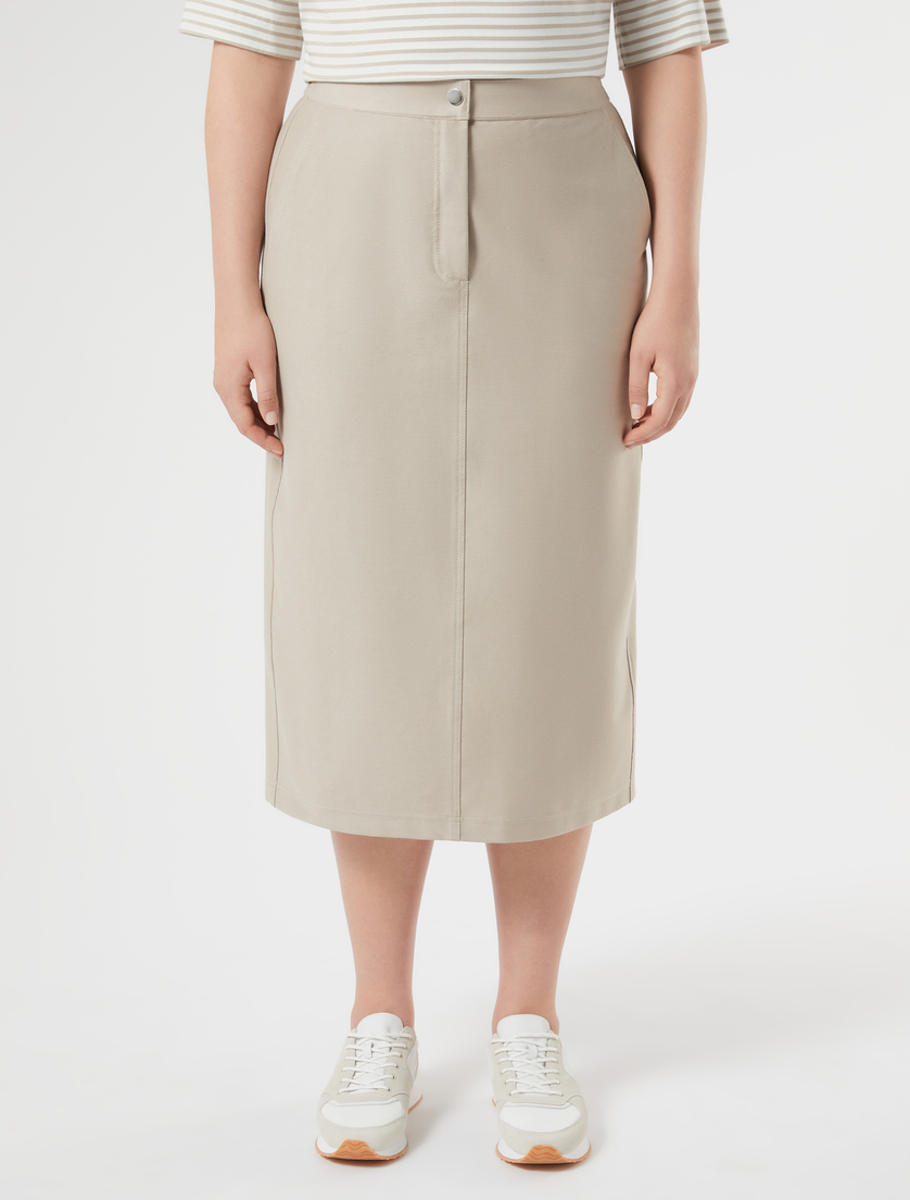 Jersey calf-length skirt - TURTLEDOVE - Marina Rinaldi - 3