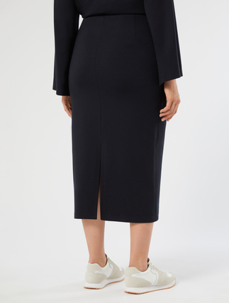 Jersey calf-length skirt - MIDNIGHTBLUE - Marina Rinaldi - 4