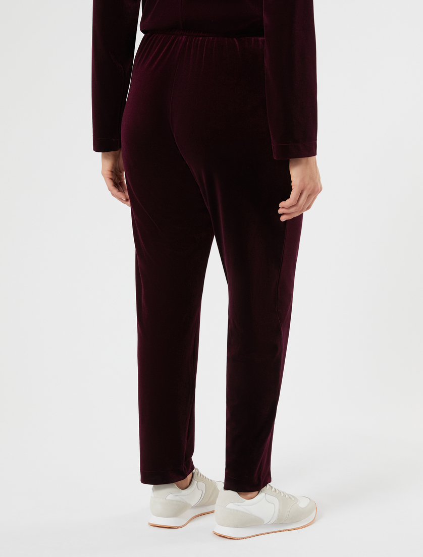 Velvet jersey trousers - BORDEAUX - Marina Rinaldi - 4