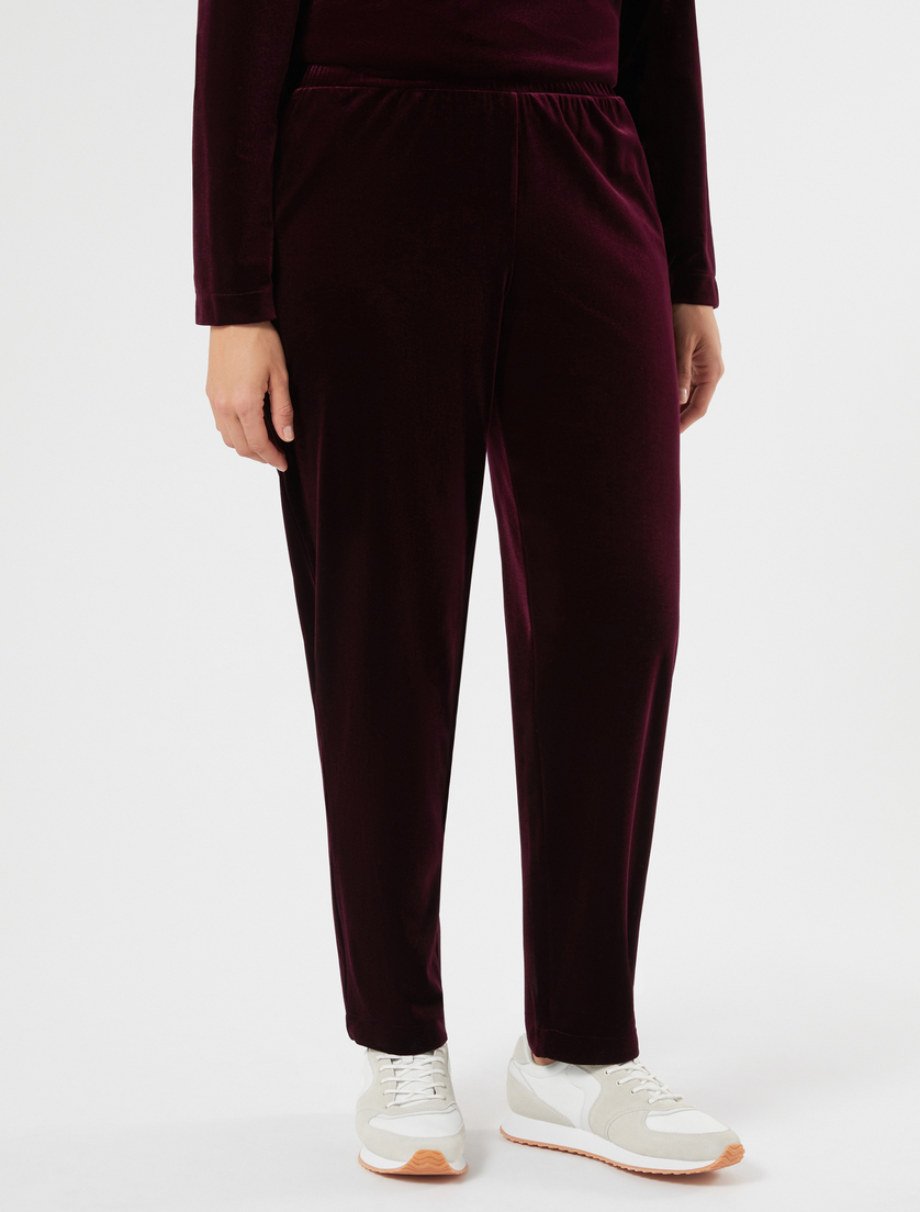 Velvet jersey trousers - BORDEAUX - Marina Rinaldi - 3